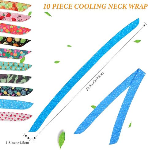 10 Pieces Ice Cooling Scarf Cool Scarf Neck Wrap Bandana Ice Scarf Cooling Scarf Wrap Cooling Neck Scarf Ice Scarf Neck Wrap Summer Neck Wrap Bandana Cooling Scarf for Neck Summer Outdoor Activities in Saudi Arabia
