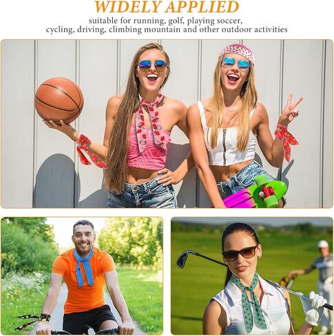 10 Pieces Ice Cooling Scarf Cool Scarf Neck Wrap Bandana Ice Scarf Cooling Scarf Wrap Cooling Neck Scarf Ice Scarf Neck Wrap Summer Neck Wrap Bandana Cooling Scarf for Neck Summer Outdoor Activities in Saudi Arabia