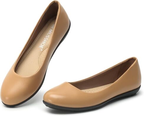 MUSSHOE Flats Shoes for Women Dressy Comfortable Slip-on Flats for Women Round Toe in Saudi Arabia