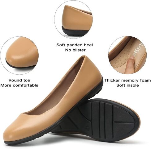 MUSSHOE Flats Shoes for Women Dressy Comfortable Slip-on Flats for Women Round Toe in Saudi Arabia
