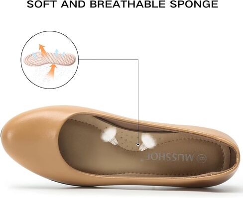 MUSSHOE Flats Shoes for Women Dressy Comfortable Slip-on Flats for Women Round Toe in Saudi Arabia