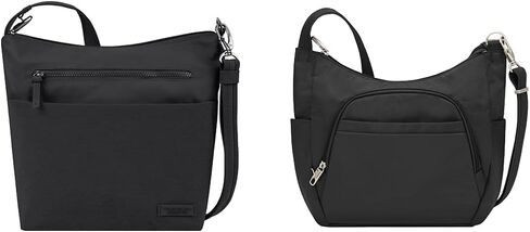 Travelon Classic, Black & Anti-Theft Cross-Body Bucket Bag, Black, One Size in Saudi Arabia