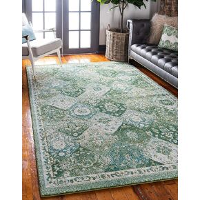 Unique Loom Penrose Collection Area Rug - Blake (2' 2" x 6' 1" Runner, Green/ Beige)