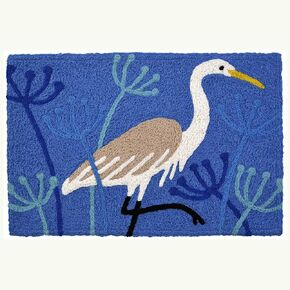 Jellybean Modern Indoor / Outdoor Mat Home Comfort Rugs 20" X 30" Rectangle Whooping Crane