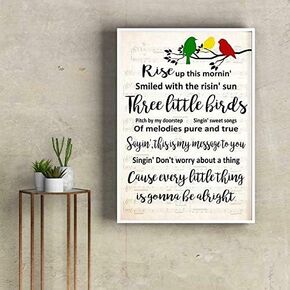 Bob Three Little Birds Lyric Retro Art Wall Decor Metal Sign Poster 8x12 inch