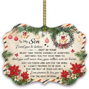 HYTURTLE to My Daughter Christmas Ornament Tree Decoration Gifts for Daughter from Mom Mother - Best Daughter Gifts from Mom - Inspirational Gifts for Daughter - Christmas Decor Aluminum Ornament