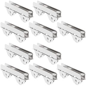 Angoily 10PCS Showcase Window Roller, Mini Sliding Door Rollers Replacement Sliding Door Wheels, 7.0mm Stainless Steel Sliding Cabinet Door Hardware Pulley Clamp for 5-6mm Thick Display Glass Door
