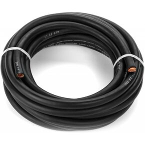 EWCS 1/0 Gauge Premium Extra Flexible Welding Cable 600 Volt - Black - 50 Feet - Made in The USA