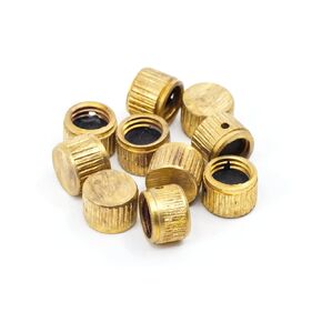 5/16-24 x 3/8 OD Brass Bleeder/Valve Drain Caps (10 Pieces)