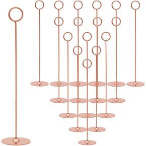 Urban Deco 16PK Table Number Holders Place Card Holders 12 Inch Table Card Holders Steel Card Holders for Photos, Food Signs, Memo Notes, Weddings, Restaurants, Birthdays(Black)