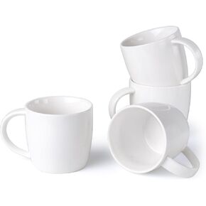 Ceramic Coffee Mugs Set of 4, 14 oz White Coffee Mugs, Coffee Cups with Large Handle, Mug Sets, Ceramic Mugs for Coffee Latte Cappuccino Tea Milk Cocoa, Microwave and Dishwasher Safe in Saudi Arabia
