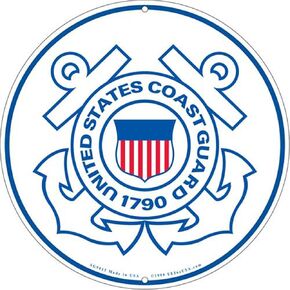 United States Coast Guard Logo Aluminum Sign Round 12", USCG 1790 Semper Paratus
