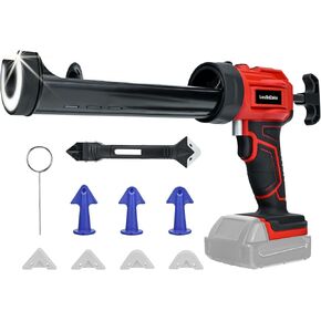 Cordless Caulking Gun for Milwaukee 18V Max Battery, 10 Oz/300ml Electric Silicone Gun,with LED Light,4 Adjustable Speed for Filling, Sealing, Repair