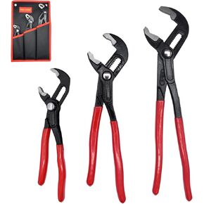 TOOLEAGUE Heavy Duty Water Pump Pliers, Large Plumbing Pliers, 16-inch Groove Slip Joint Set, Push Button Quick Adjustable Pliers