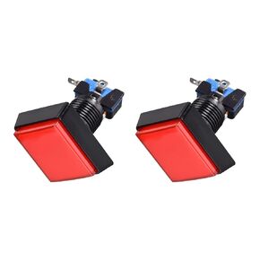 Game Push Buttons Square Push Switches LED Light with Micro Switches [Arcade Video Game] 50x50mm Red 2