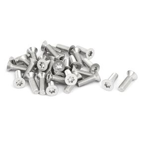 uxcell® M6x20mm 304 Stainless Steel Flat Head Torx Machine Screws Fastener 30pcs