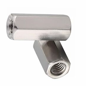 2pcs M8 x 50mm Long Rod Nut Hex Coupling Nuts, 304 Stainless Steel Bolt Extender Female Thread Straight Fitting, Hex Rod Threaded Bar Nut