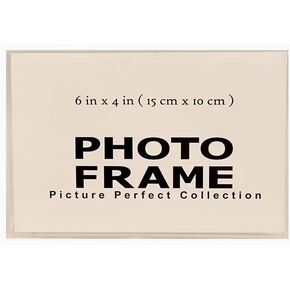 pbf 6x4 Acrylic Sign Holder | 6 x 4 Horizontal Stand Up Slanted Sign Holder | Acrylic Stands for Display | Clear Picture Frame, Menu Table Top Stand, Plastic Flyer Holder (1-Pack)