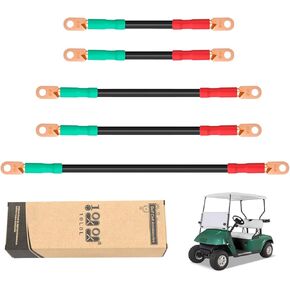 10L0L Golf Cart Heavy Duty Battery Cable Set 4 Gauge for EZGO TXT Marathon Medalist 1994-up 36 & 48 Volt golf cart