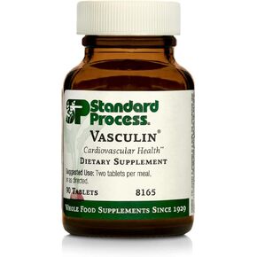 Standard Process Vasculin - Whole Food Heart Health and Antioxidant with Thiamine, Vitamin B6, Niacin, Calcium, Vitamin C, Vitamin E, and Vitamin B12-90 Tablets
