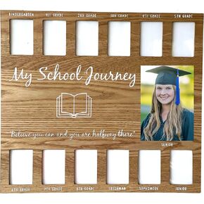 School Years Picture Frame K-12, School Years Photo Frame Pre-K 12, School Days Graduation Frame, Wall Collage in Natural Wood, Gift Idea for Parents