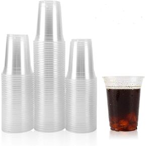 Plastic Cups, 100 Pack 14 Oz Clear Plastic Cups, Plastic Cups 14 Oz Clear Cups, Disposable Clear Plastic Cups Water Cups Disposable Cups, 14 Oz Water Clear Plastic Cups Clear Plastic Cups Plastic Cups