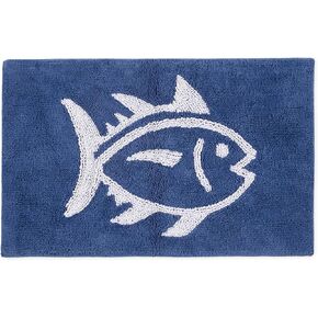 Southern Tide Home Skipjack Reversible Cobalt Blue 17"" W x 24"" L Bath Rug (Reversible Skipjack)
