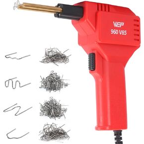 WEP 960-V85 High Power Plastic Welder Kit with LED Lights with 200 Hot Staples and Pliers for Thick Plastic Car Bumper Plastic Welding, Plastic Gas Tank Repair, a Great Automotive Tools for Mechanics