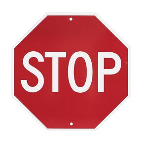 NMC TM34R Traffic Sign, "STOP", 18" Width x 18" Height, Rigid Plastic, White on Red