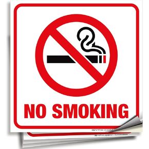 iSYFIX No Smoking Sticker Sign for Business – 4 Pack 6x6 Inch – Premium Self-Adhesive Vinyl, Laminated for Ultimate UV, Weather, Water & Fade Resistance, for Home, Office & Restaurants, Indoor/Outdoor