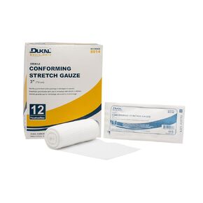 Dukal 8514 Rolls Basic Care Conforming Stretch Gauze Bandage, 3", Sterile