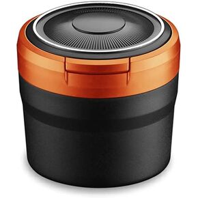 منفضة سجائر السيارة • منفضة سجائر LED عصرية • إضاءة ليلية لسطح المكتب المنزلي سهلة الحمل، محكمة الغلق ومزيلة للعرق، مقاومة للحرارة ومقاومة للحريق، للسيارة والمنزل، نوع رف المشروبات (برتقالي) in Kuwait