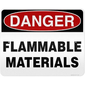 Danger Flammable Materials Sign, 7x10 Inches, Rust Free .040 Aluminum, Fade Resistant, Made in USA by My Sign Center