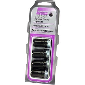 McGard 65340BK SplineDrive Black (1/2" - 20 Thread Size) Cone Seat Lug Nut, (Set of 4)