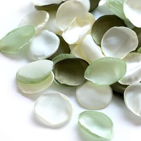 300PCS Silk Rose Petals,Beautiful Realistic Scatter Rose Petals Romantic Night Decoration,Wedding Party Decoration Artificial Flowers Petals(Olive green/Light green/Cream white)