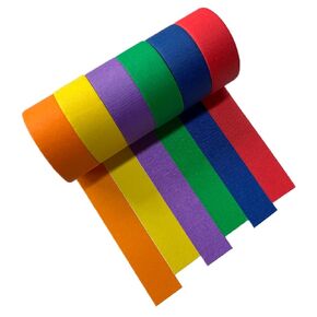 6PCS Colored Masking Tape,Colored Painters Tape for Arts & Crafts, Labeling or Coding Party Decorations-multicolor Rolls - Masking Tape, DIY Craft,1inch x 14Yards