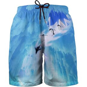 Hgvoetty 3D Printed Shorts for Men Cool Casual Swim Trunks Colorful Beach Board Shorts with Pockets