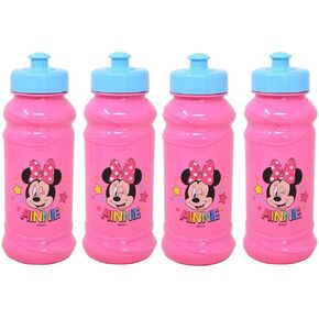 4-Pack Disney Minnie Mouse Star 16oz Pull-Top Squirt Water Bottles, Pink/Blue, BPA-Free