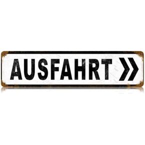 Ausfahrt Metal Tin Sign Wall Art Decor for Living Room Vintage Art Coffee Bar Signs Home Decor Gifts Decoration 16 x 4 inches