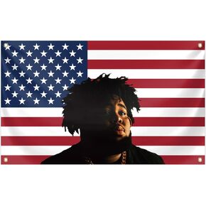 دائم المغني مغني الراب قضيب نسيج موجة العلم 3x5ft ملصق الألبوم، 4 الحلقات النحاسية راية الأعلام لشريط كلية النوم غرفة المعيشة غرفة بار ديكور in Kuwait