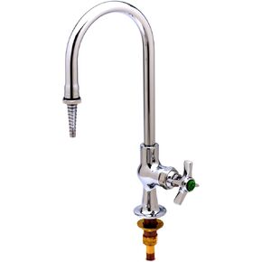 T&S Brass BL-5705-01 Lab Faucet, Single Temperature Control, Rigid Gooseneck, Serrated Tip, 1/2-Inch Npt Male Inlet