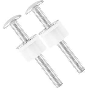 2pcs Universal Silver Toilet Seat Bolt, Stainless Steel Toilet Seat Bolts Screws Set Heavy Duty Toilet Seat Accessories Bathroom Replacement Parts with Nuts Washers Gaskets