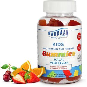 Halal Vitamins for Kids - Halal Multivitamins for Kids Vitamin A, C, D, E, B6, B12 - Non-GMO Vegetarian, Halal Gummies - 90 Count