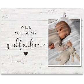 Godfather Picture Frame Gift from Godchild-Will You Be My Godfather Proposal Gift, Father's Day Birthday Christmas Gift for New Godfather Announcement Photo Frame Gift, Promoted to Godfather Gift