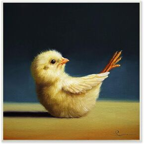 Stupell Industries Yoga Chicks Boat Pose Funny Farm Bird Painting, Design by Lucia Heffernan Wall Plaque, 12 x 12, Yellow