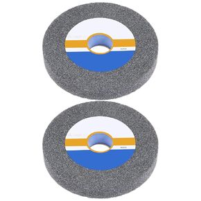 2pcs Bench Grinding Wheel 6 Inch 80 Grit 0.8" Thickness 1-1/4 Inch Arbor Aluminum Oxide Grinding Wheel Grinding and Cutting Grinder Wheel for Cars Ships Machinery, Grey