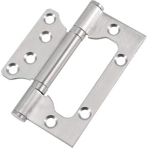 18 Pack 9 Pairs 4X 3 Inches Non Mortise Door Hinges, Brushed Surface Door Hinges, Stainless Steel Door Hinges with Mounting Screws, Silver