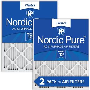 Nordic Pure 20x30x1 (19 5/8 x 29 5/8 x 3/4) Pleated MERV 12 Air Filters 2 Pack