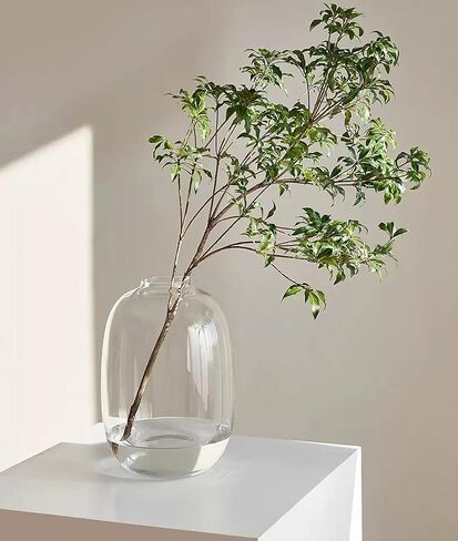GeLive 8 inch Brown Glass Vase, Tall Flower Vase, Tabletop Centerpiece Vase, Clear Decorative Vase, Floor Vase for Long Stem Branch Artificial Plant Home Indoor Decoration in Saudi Arabia