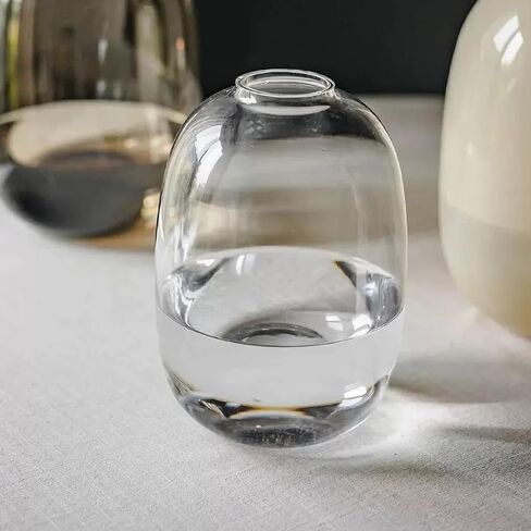GeLive 8 inch Brown Glass Vase, Tall Flower Vase, Tabletop Centerpiece Vase, Clear Decorative Vase, Floor Vase for Long Stem Branch Artificial Plant Home Indoor Decoration in Saudi Arabia